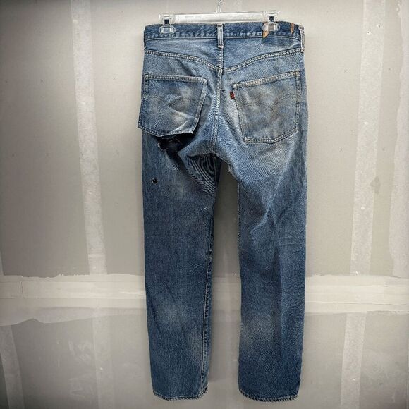 Vintage Levis Single Stitch Redline Selvedge #6 Button 70s 32 x 32 READ - Picture 14 of 16